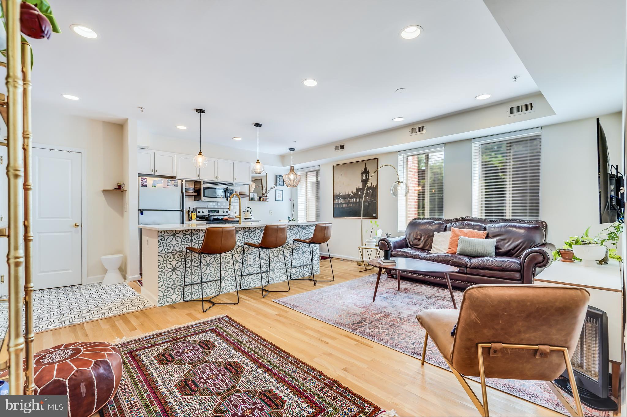 5405 9th Street Northwest, Unit 106 Washington, DC 20011 - Photo 12 of 21 a living room with furniture and a rug
