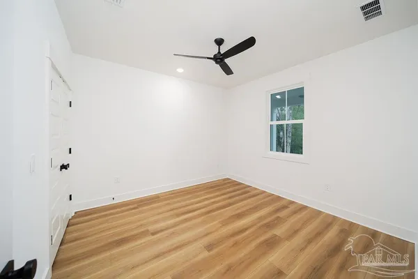 a view of a room with a window