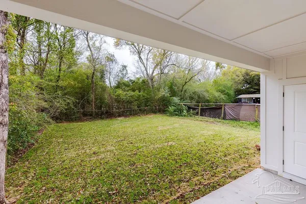 a view of back yard from a window