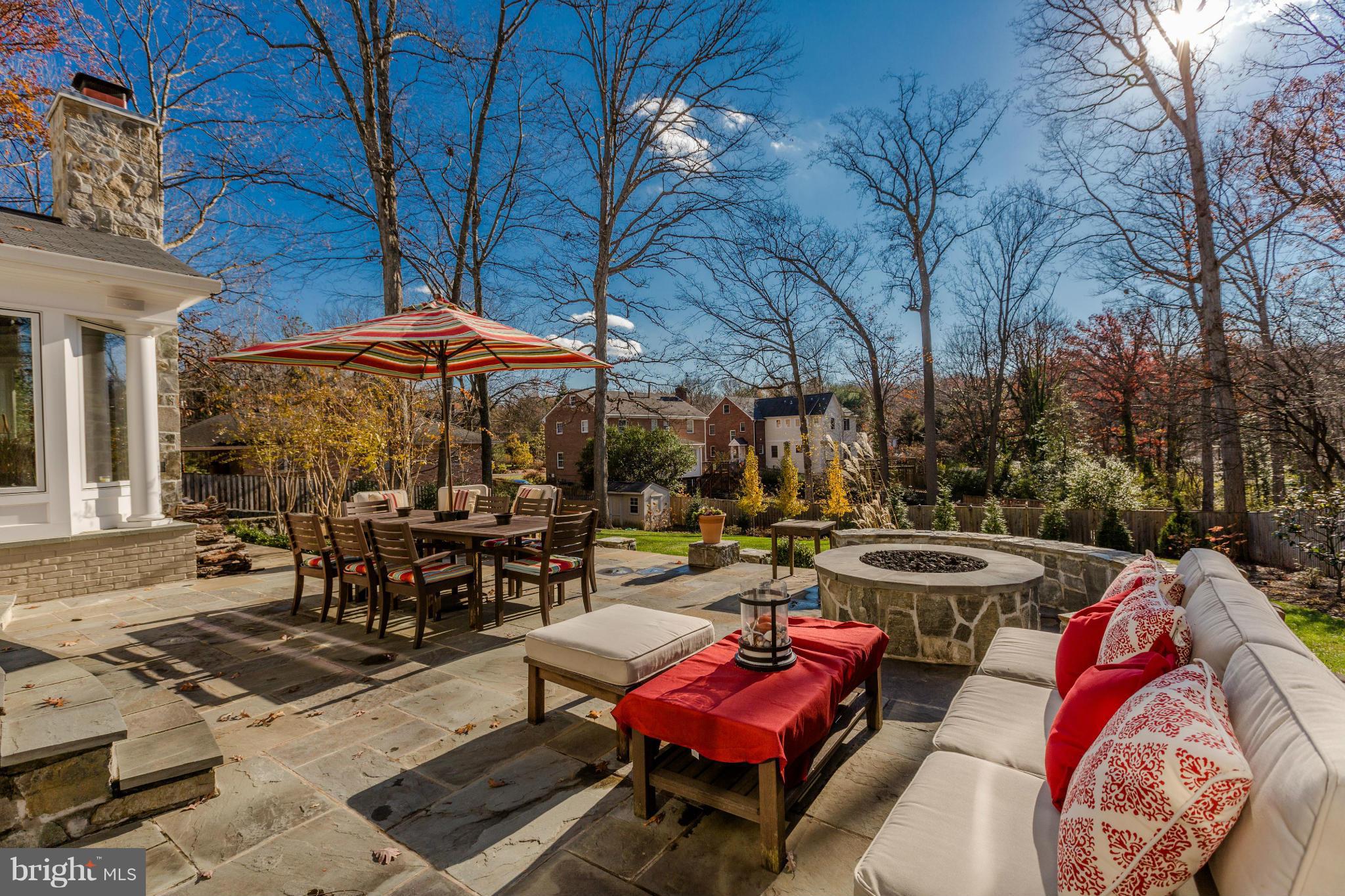 1901 Kirby Road McLean, VA 22101 - Photo 8 of 29 Flagstone outdoor grill, fire pit, built-in bench