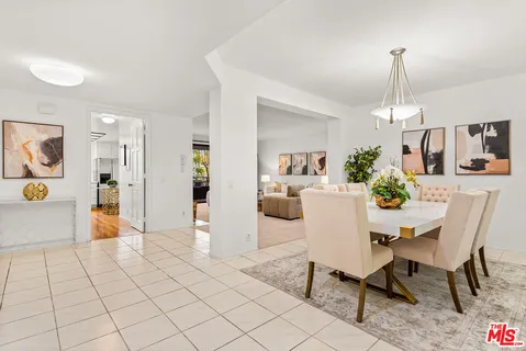 a dining room well furnished