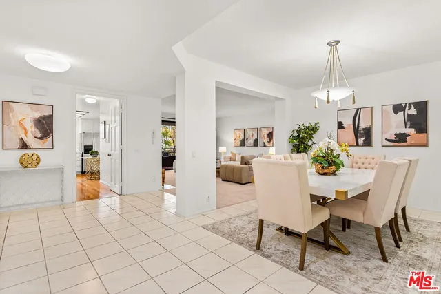 a dining room well furnished