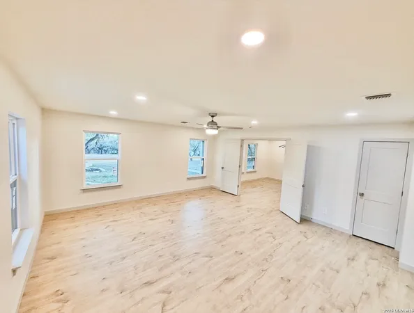 an empty room with a natural light