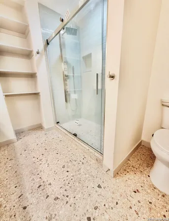 a bathroom with a shower