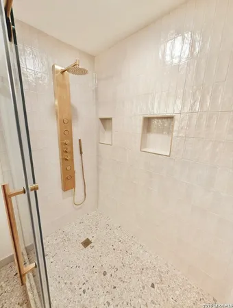 a bathroom with a shower