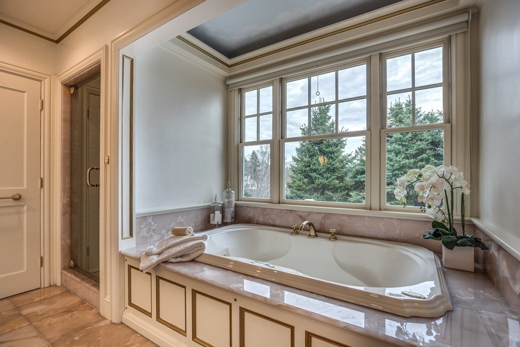 7 Percy Road Lexington, MA 02421 - Photo 27 of 29 a bath tub sitting in a bathroom next to a window