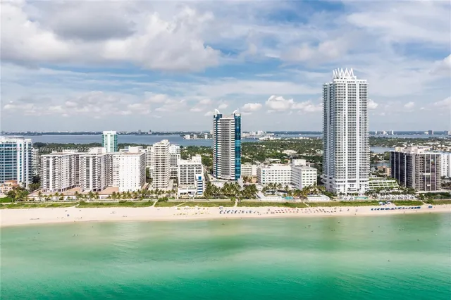 a view of a city with tall buildings