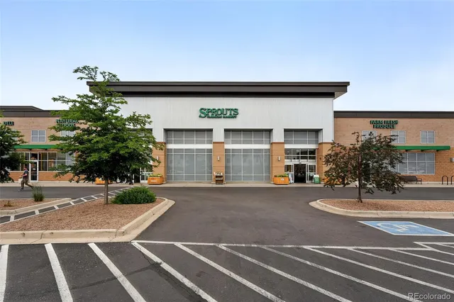 a view of street with sitting area