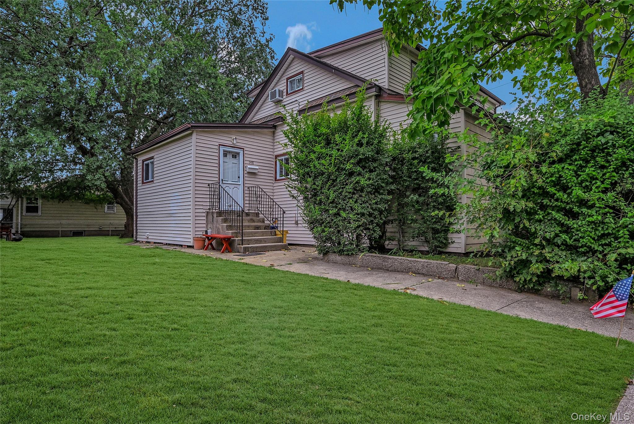 a view of a backyard with a garden