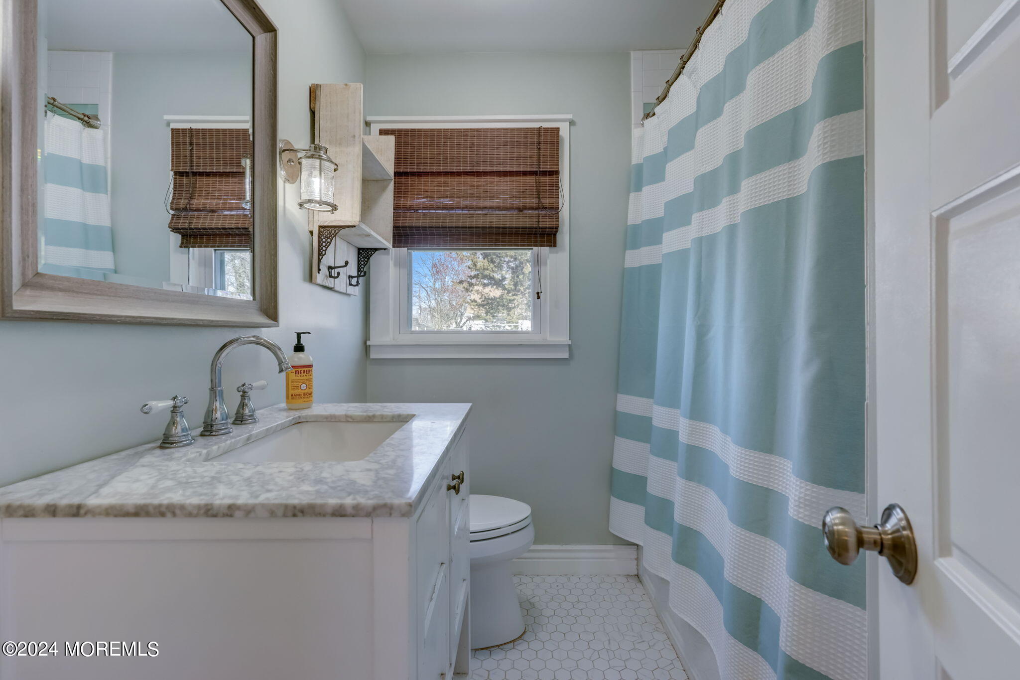 154 Ridge Avenue Belford, NJ 07718 - Photo 15 of 28 a bathroom with a granite countertop sink toilet and shower