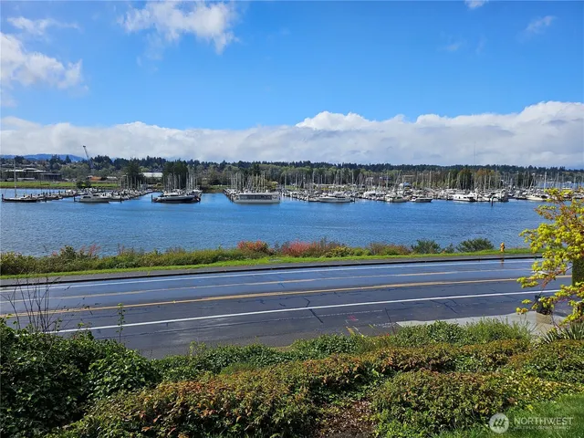 a view of a city with a mountain