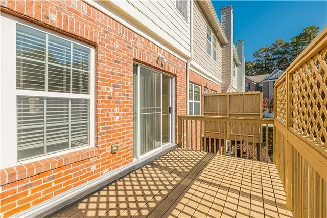 a view of a balcony with a window