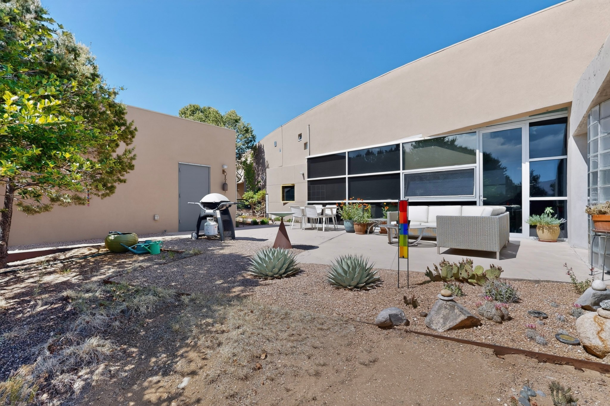 4 Vallecito Road Santa Fe, NM 87506 - Photo 51 of 65 East facade and garden