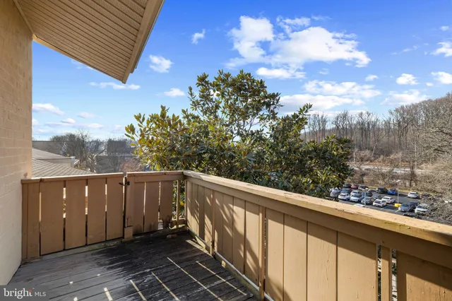 a view of a balcony with an outdoor space