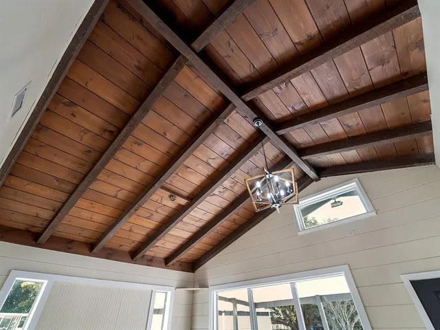 a view of a room with furniture