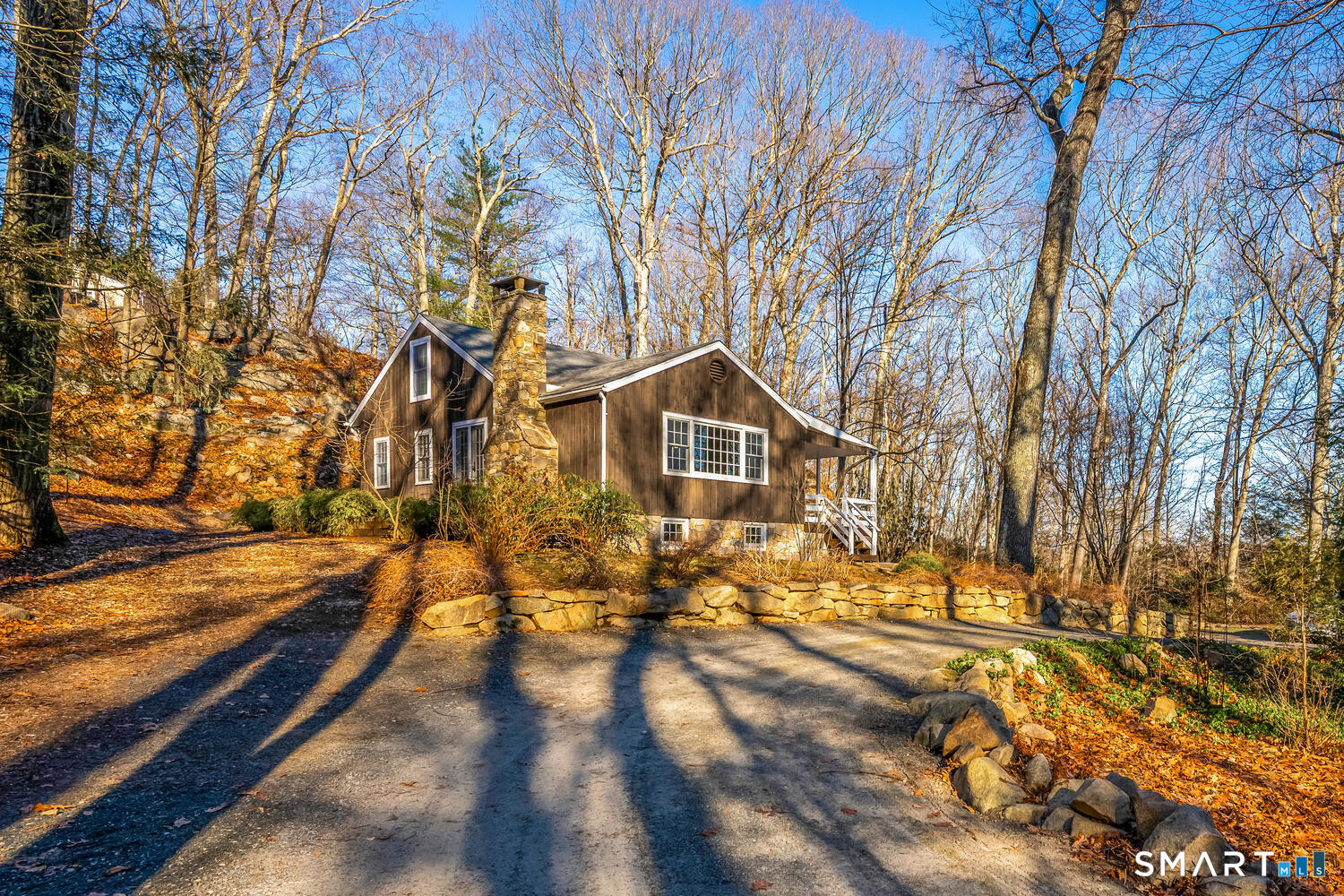 124 Wolfpit Road Wilton, CT 06897 - Photo 1 of 1 Exterior approach from driveway