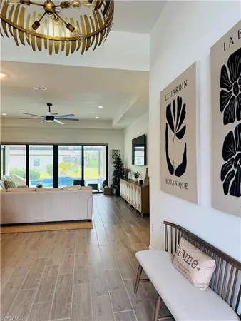 a living room with furniture and window