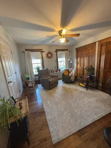 a living room with furniture