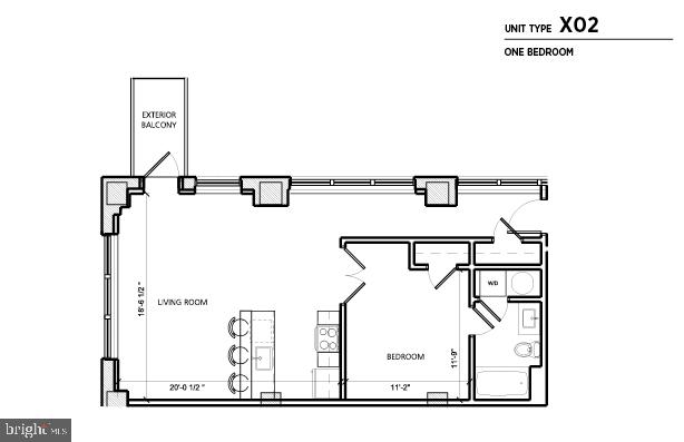 312-22 Walnut Street, Unit 202 Philadelphia, PA 19106 - Photo 19 of 22 a picture of a floor plan
