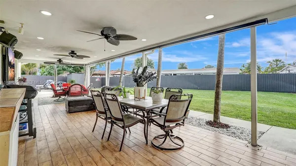 a view of a house with a backyard