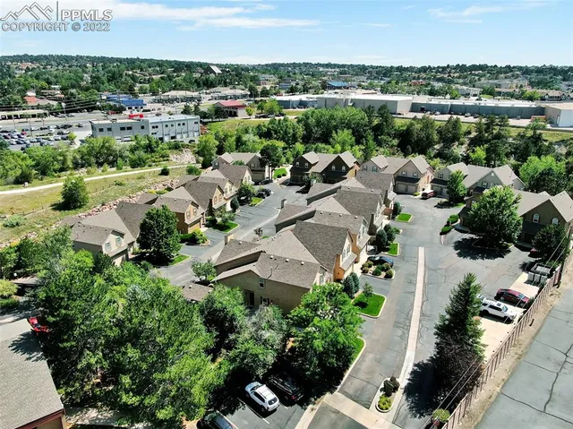 an aerial view of a city