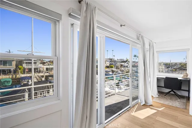 a view of a balcony with city view