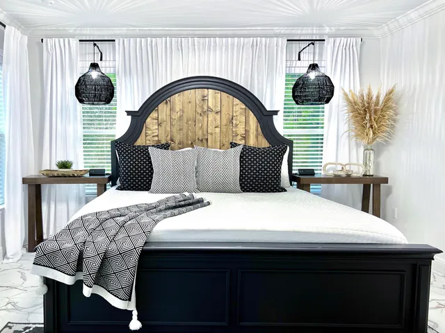 a kitchen with a table chairs and a stove