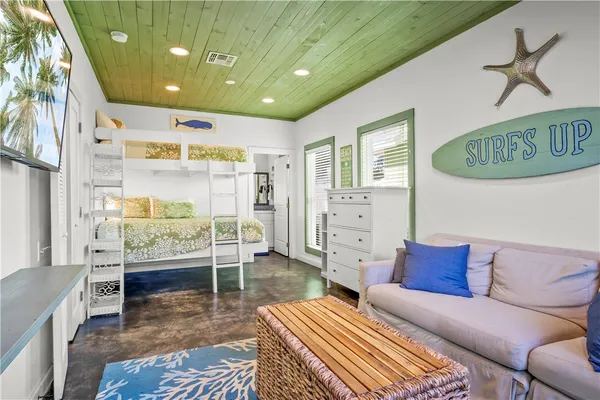 a living room with furniture