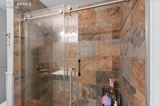 a bathroom with a shower