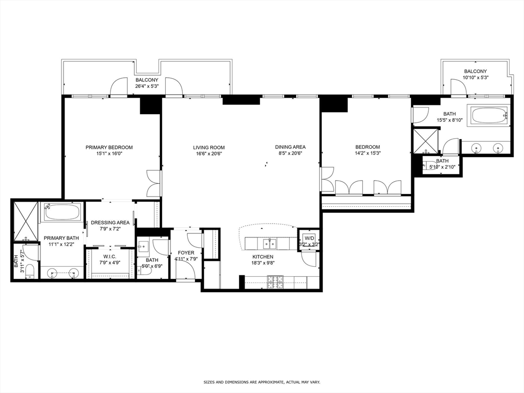 2 Battery Wharf, Unit 2504 Boston, MA 02109 - Photo 22 of 22 a picture of a floor plan