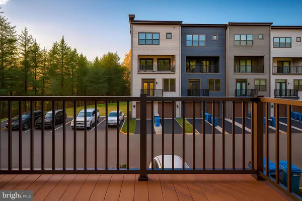 a view of a street from a balcony