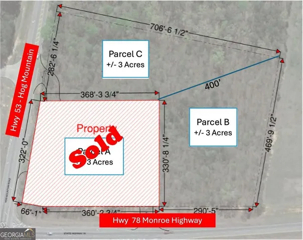 $1,600,000 | 6601 Hog Mountain Hwy - Hwy 53, Unit PARCEL B 3 ACRES, Bogart, GA 30622