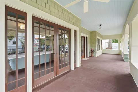 a view of gallery with windows