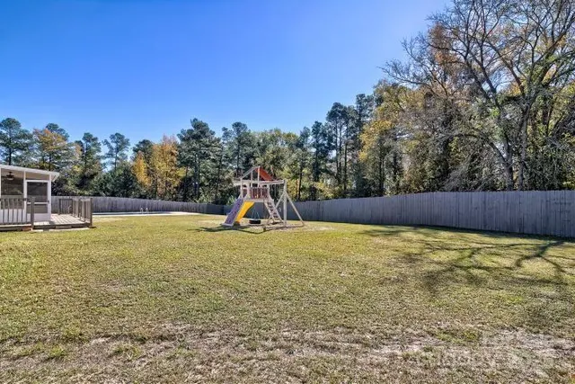 a view of a playground with a slide