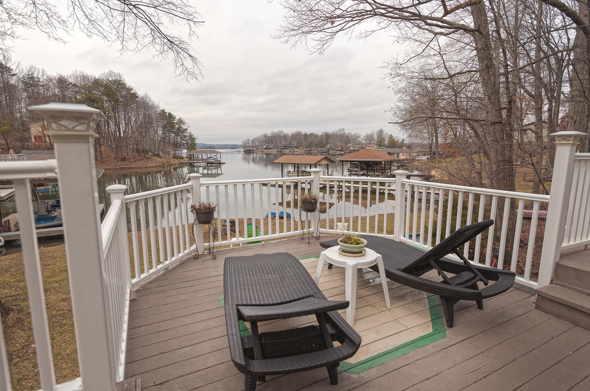 699 Highland Lake Road Union Hall, VA 24176 - Photo 22 of 33 a view of a chair and table on the deck