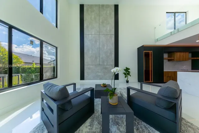 a view of a garden from a window