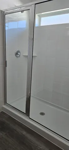 a bathroom with a shower