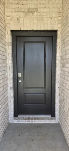 a view of wooden door