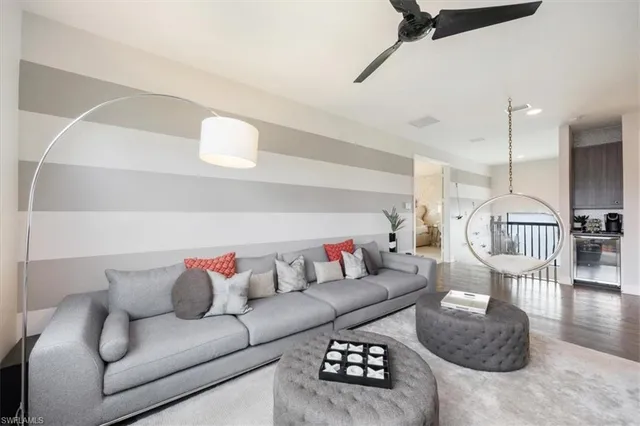 a living room with furniture