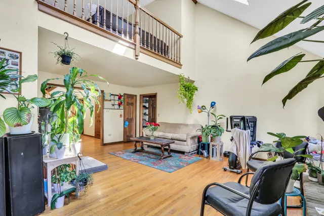 a living room with furniture