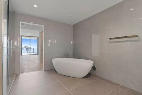 a view of an white building