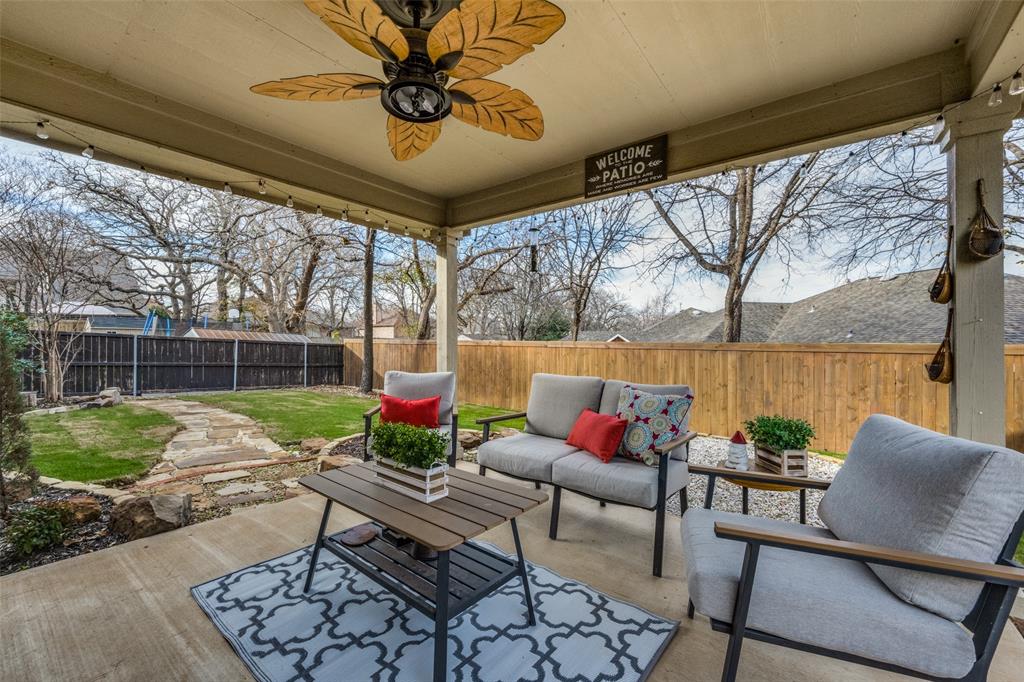 3804 Dunlavy Road Denton, TX 76210 - Photo 1 of 1 a outdoor living space with furniture and garden