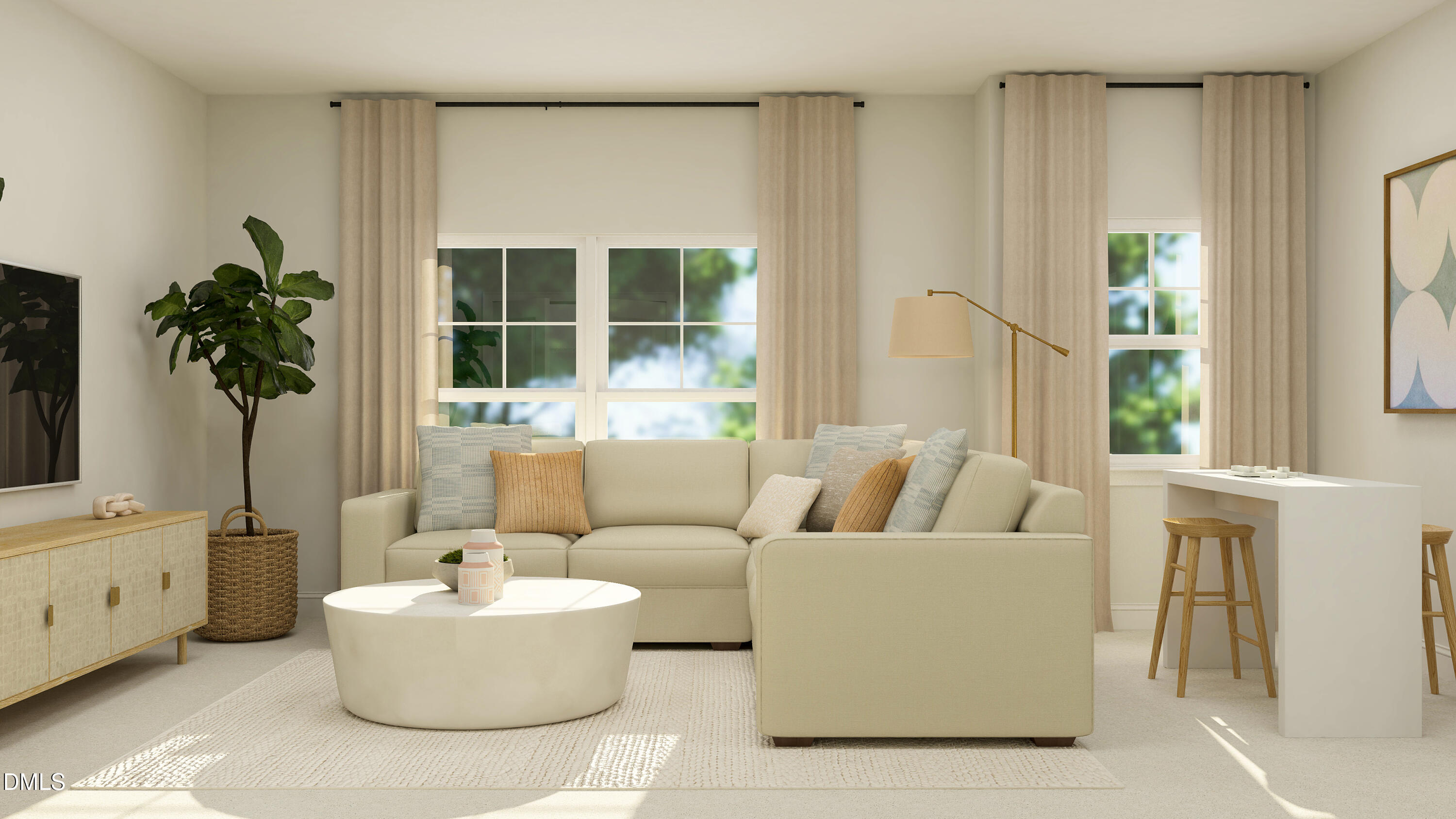 360 Calvander Lane Apex, NC 27539 - Photo 9 of 35 a living room with furniture and a large window