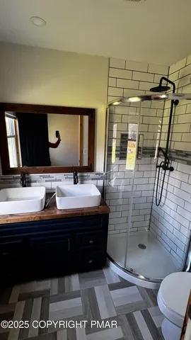 a view of a room with rack on the wall