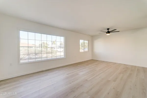 an empty room with a window
