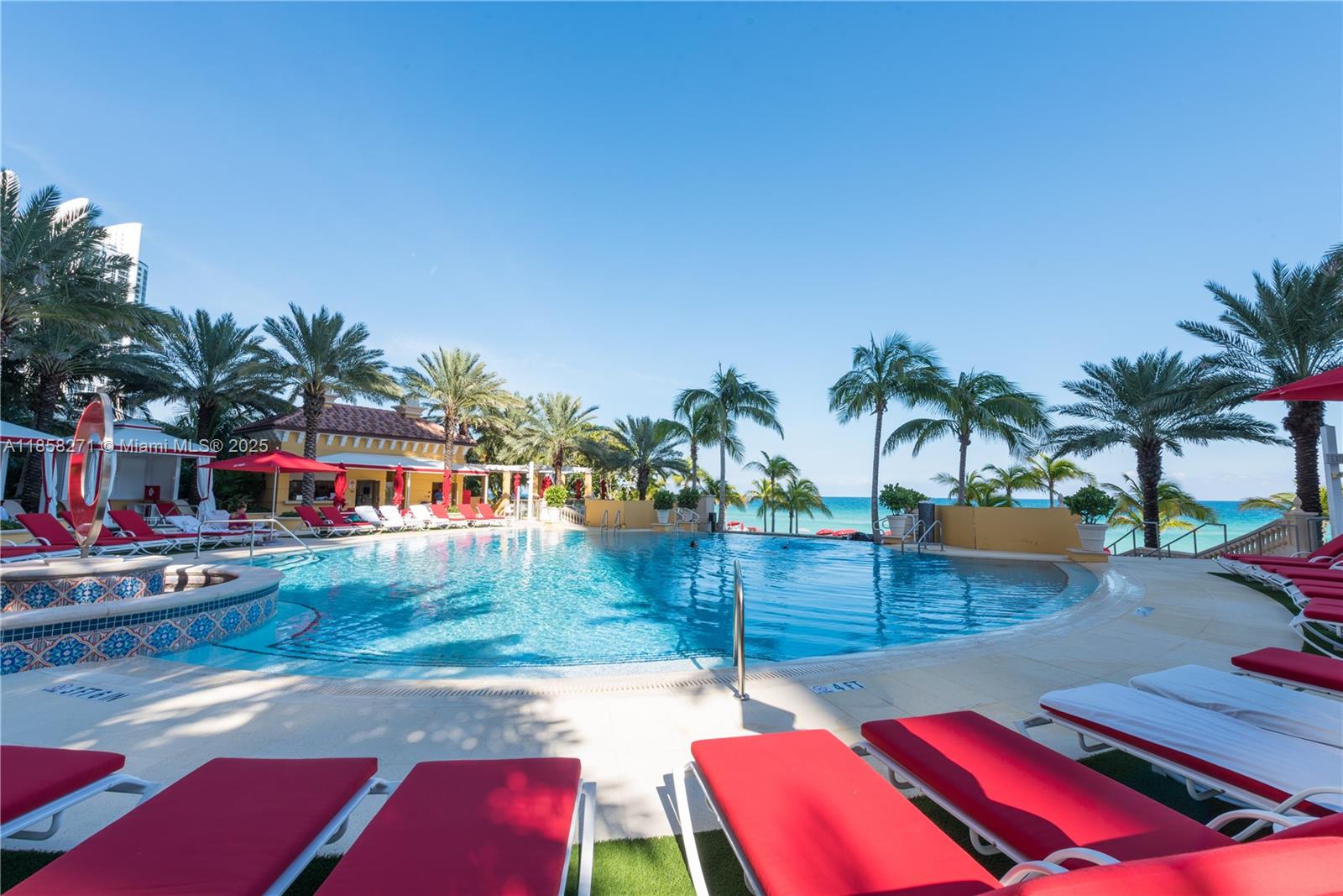 17749 Collins Avenue, Unit 802 Sunny Isles Beach, FL 33160 - Photo 17 of 25 a view of swimming pool with outdoor seating