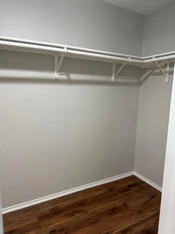 a view of small space with racks on the wall