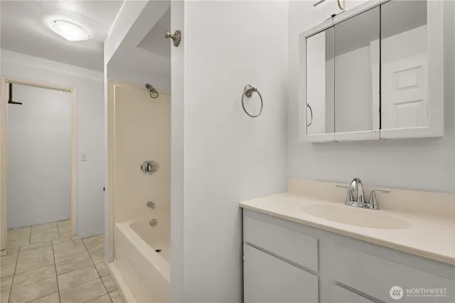 an aerial view of a house with a garden