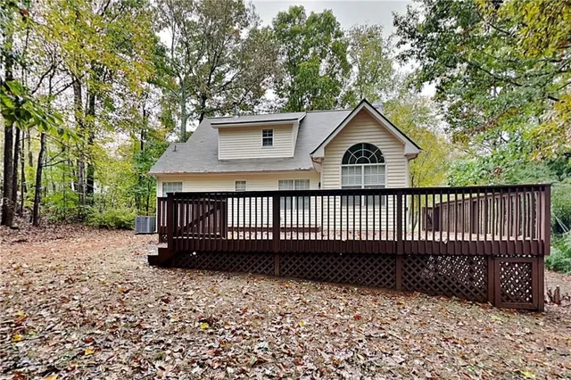 a view of a house with a deck