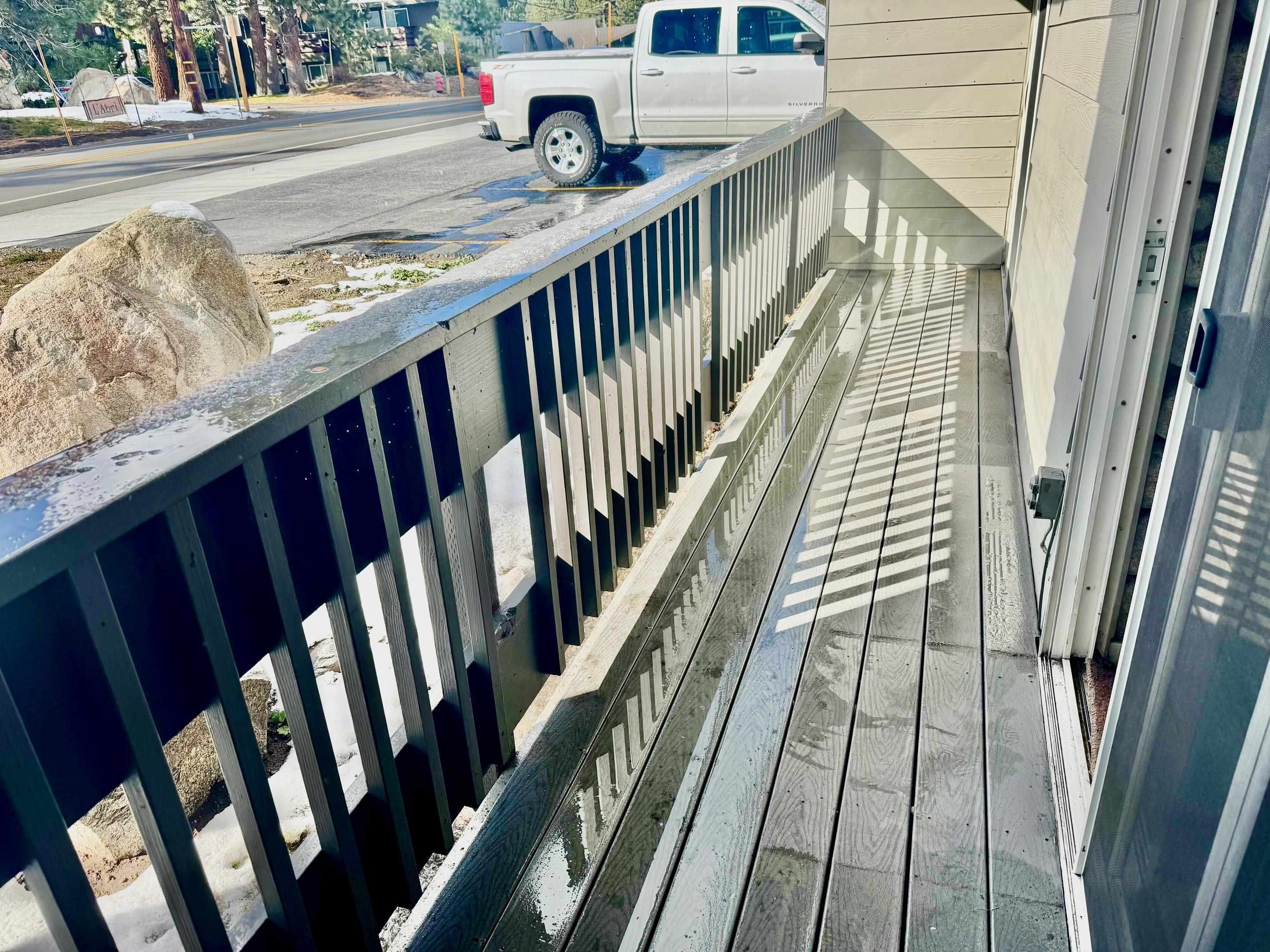 137 Laurel Mountain Road, Unit 302 Mammoth Lakes, CA 93546 - Photo 9 of 12 a view of balcony and wooden floor